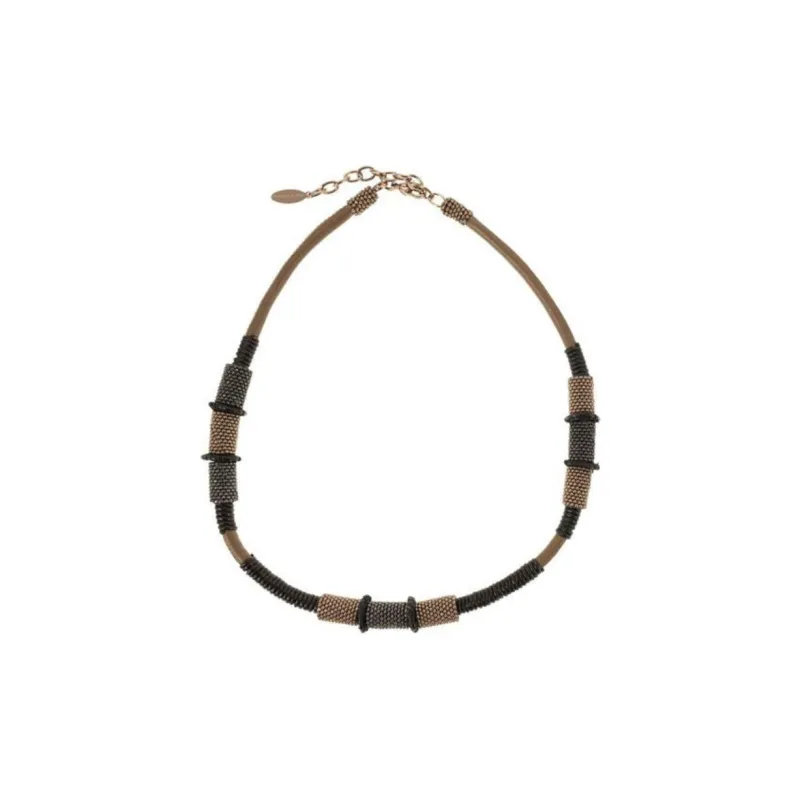 Brunello Cucinelli Embellished Woven Necklace-0