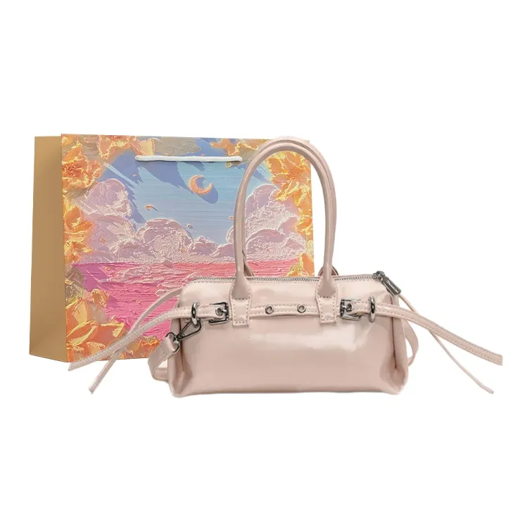 BRINCH PU One Shoulder Handbags Regular Women's Black Khaki/Pink/Ecru-6