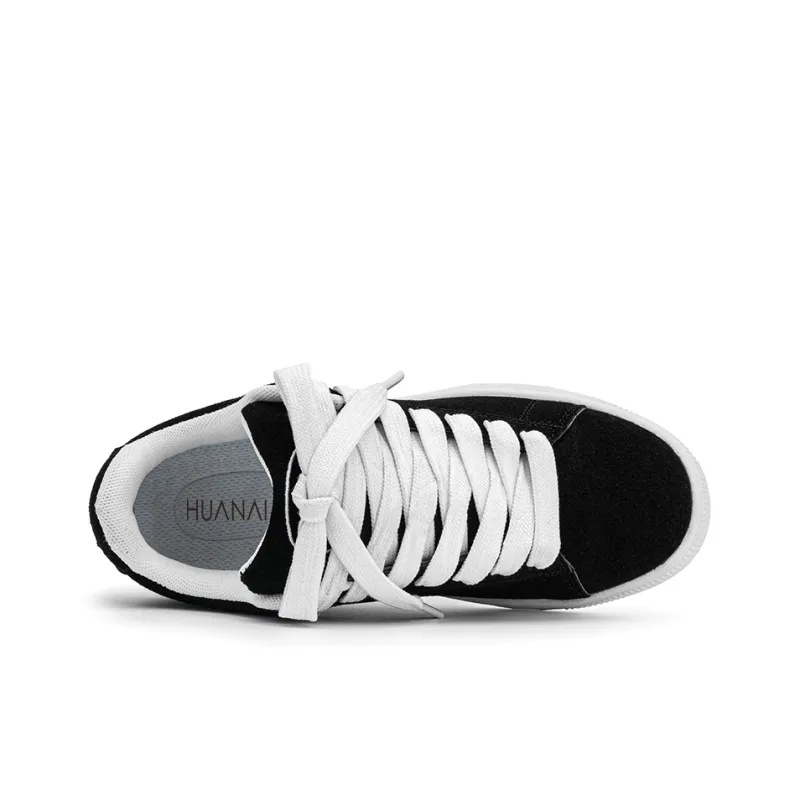 HUANAI Low-Top Skateboard Shoes Unisex Milk White-13