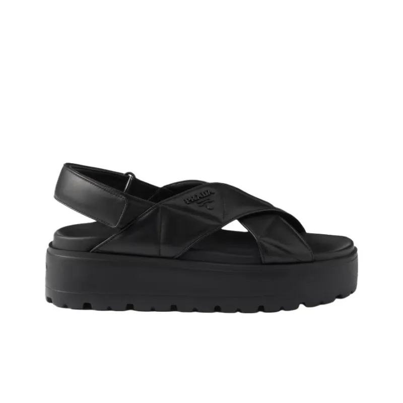 PRADA Strap Sandals 4.5cm Women's Black-1