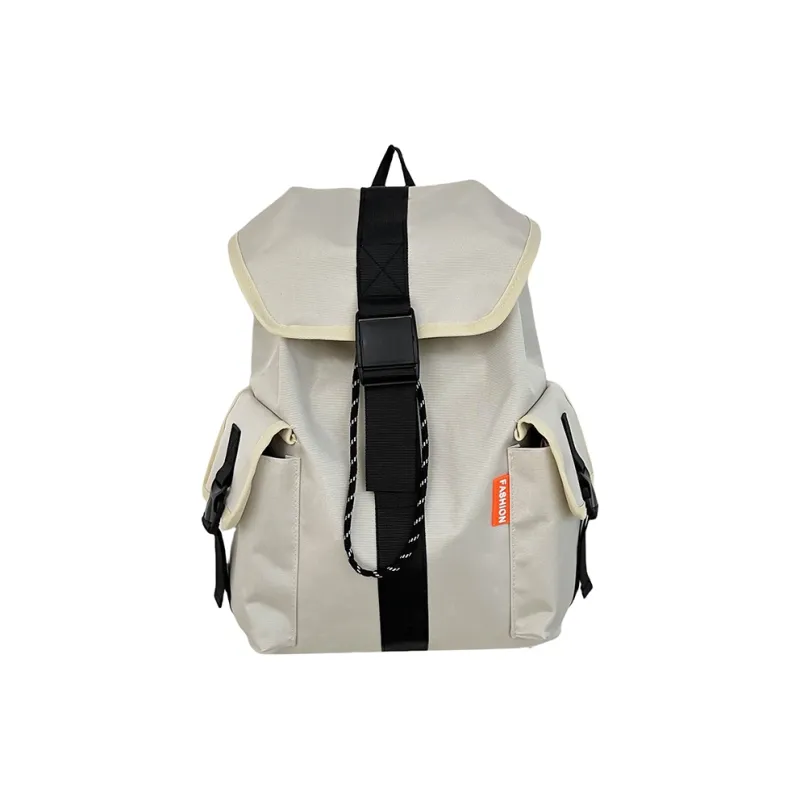 Travel Nylon Backpack Regular Unisex Black/White-2