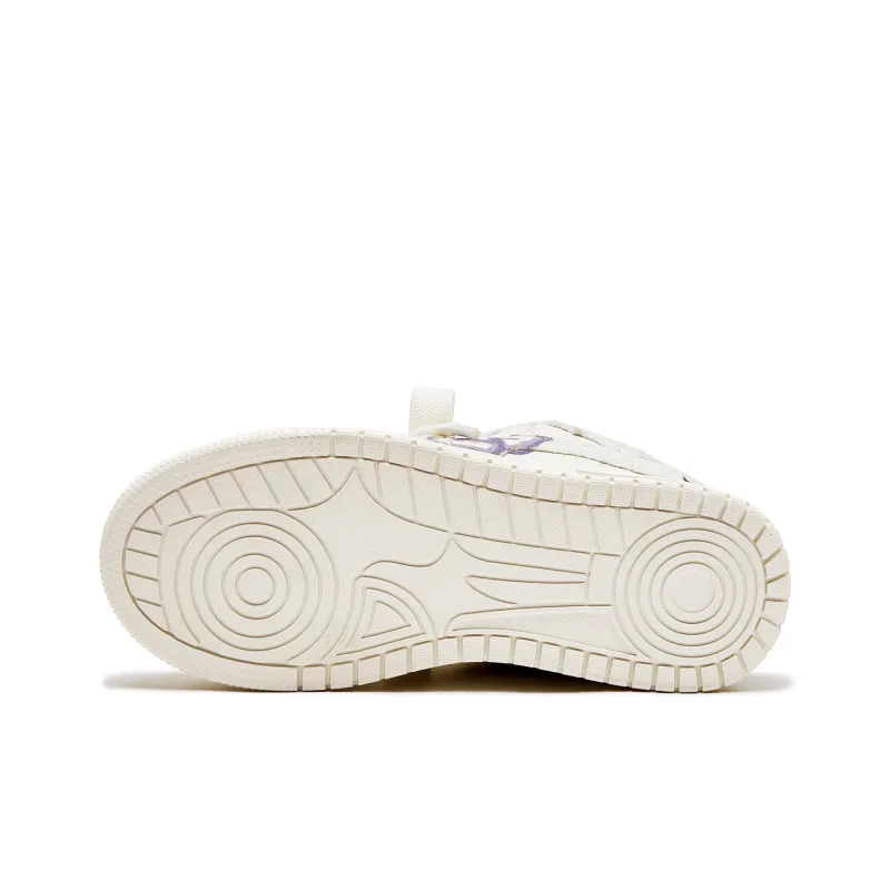 MQMS Anti Slip And Wear Resistant Height Increasing Low Top Skateboard Shoes Unisex White Purple-4