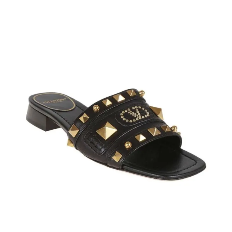 Valentino Garavani Rockstud Square Toe Slip On Sandals Women's-2