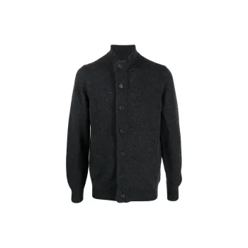 BARBOUR Logo Patch Button Up Cardigan