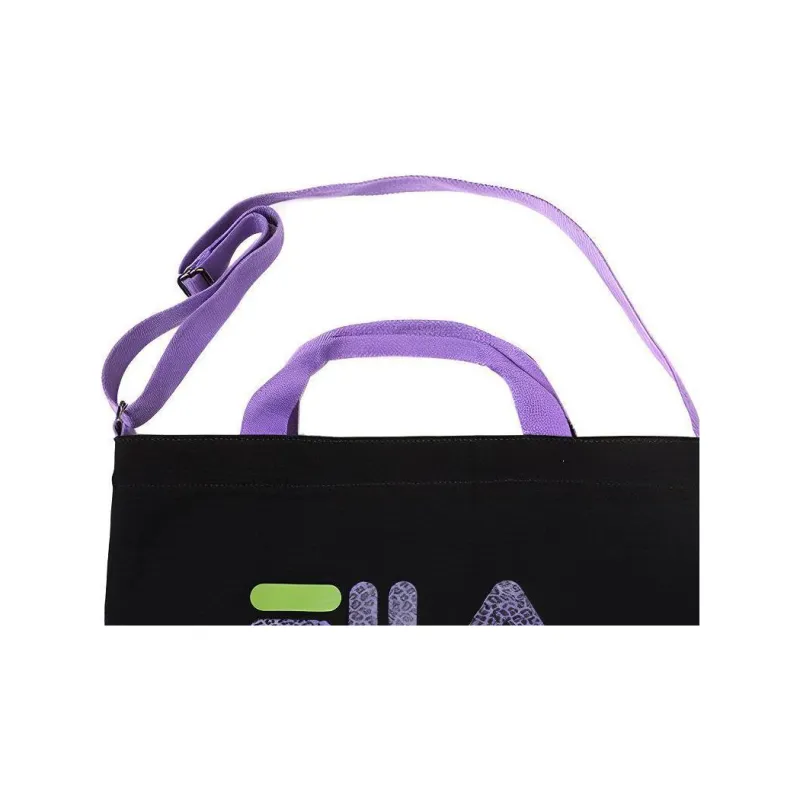 FILA Cotton Tote Bag Shopping Bag Handbag Shoulder Bag Regular Unisex Black-2