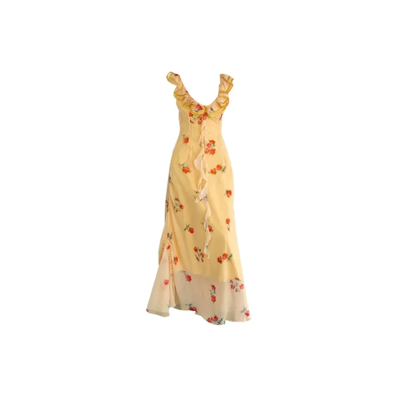 TENNE GIRL Slip Dress Women's Yellow-1