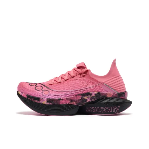 Saucony Endorphin Elite Abrasion Resistant Low Top Running Shoes Unisex Pink