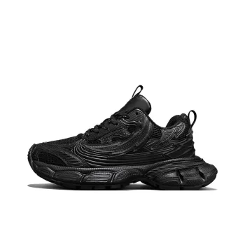 NFL Cushioning Breathable Coverage Height Increasing Low Top Chunky Sneakers Unisex Black