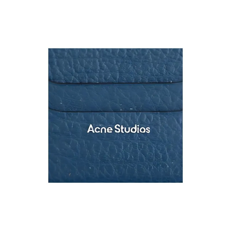 Acne Studios Leather Card Holder Large Size Women's Denim Blue-3