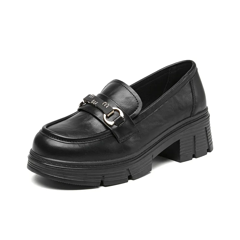 La Chapelle Loafers 5cm Women's Black-1