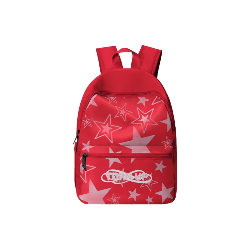 TURN UP Polyester Student Backpack Regular Unisex Red-4