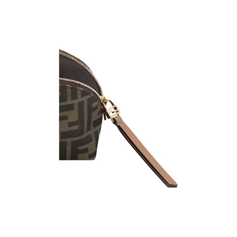 FENDI Baguette Jacquard Fabric Clutch Trumpets Women's Brown-4