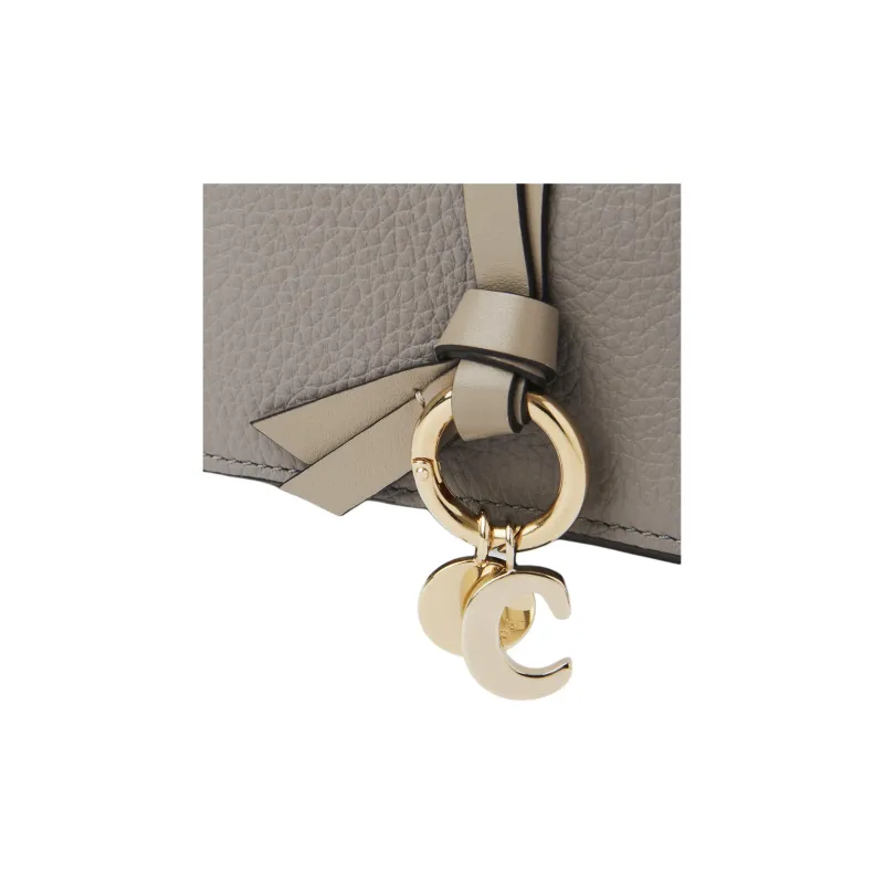 Chloe Alphabet Calfskin Key Pouch Women's Cashmere Gray-4