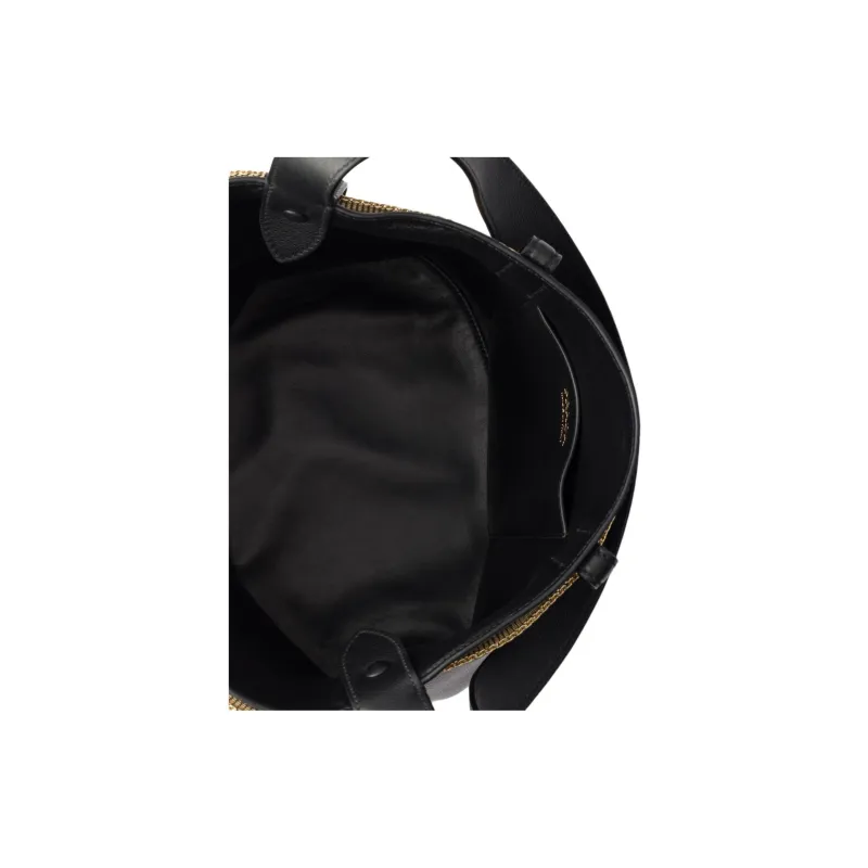 PRADA Cow Leather Shoulder Bag Women's Black-3