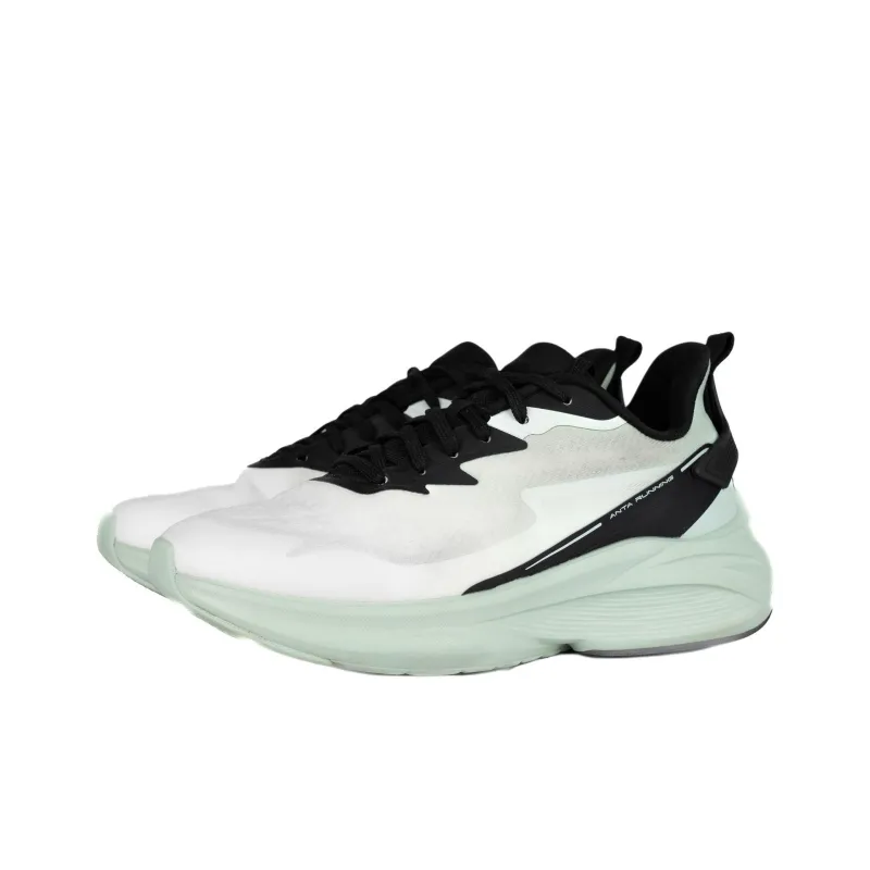Anta Cloud Trail Cushioning Lightweight Wear-Resistant Low-Top Sprint Running Shoes Men's White Green-1
