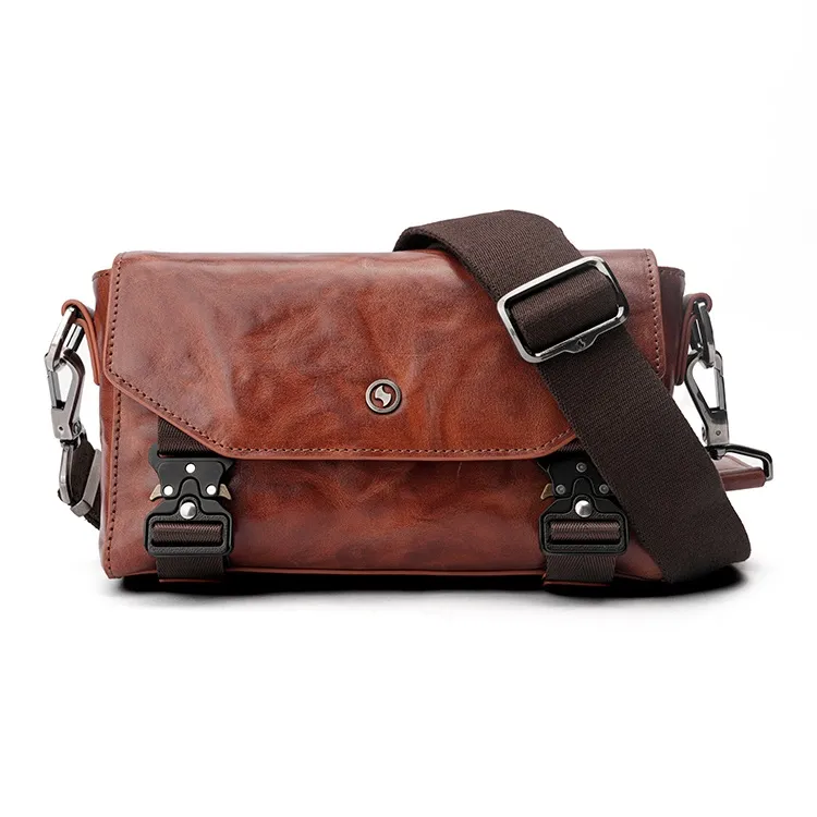 Sharkborough Top Grain Cow Leather Shoulder Bag Medium Size Men's Multicolor-5