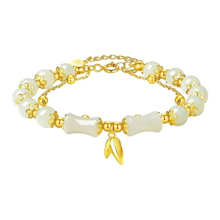ZHOUBAIFU Hetian Jade Bracelets White Jade Unisex-0