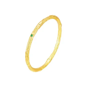 TUTAE 925 Sterling Silver Bangles Unisex Gold
