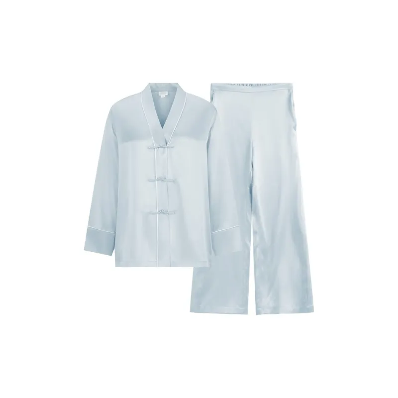 SILKISS Pajama Set Cyan Yuzuki Women's-12