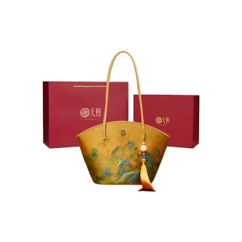 Pmsi Mulberry Silk Portable Crossbody Bag, Shoulder Bag Trumpets Women's Gold Norman