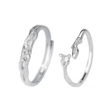 Thorn Rose Couple Rings[999 Fine Silver]