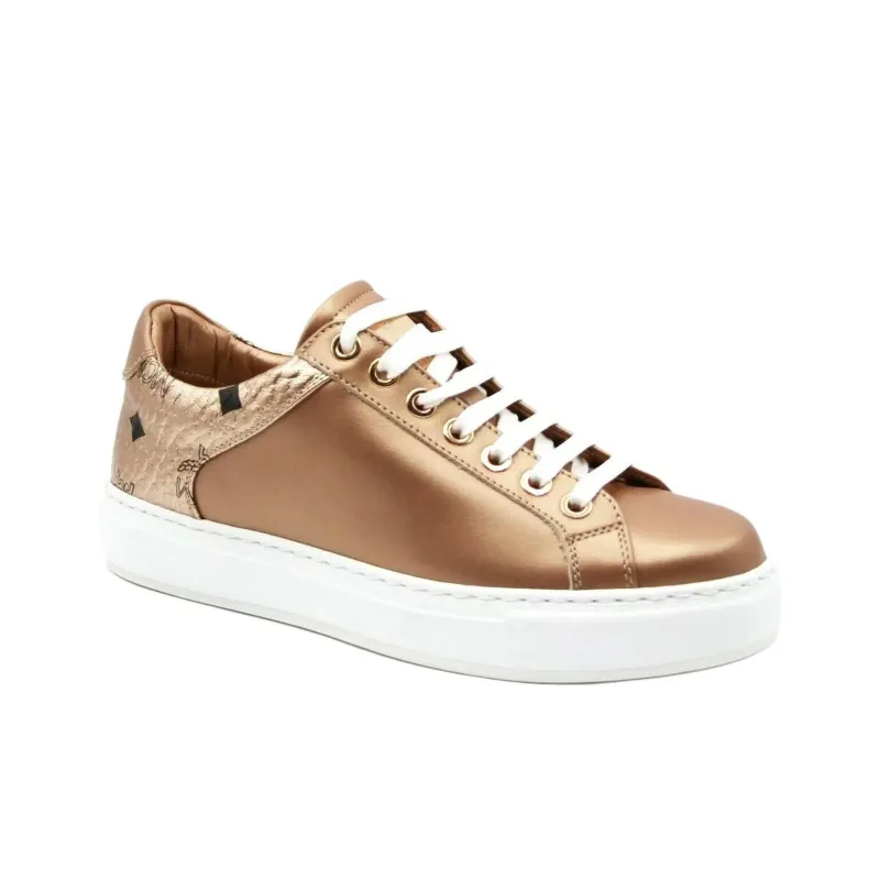 MCM Low Top Skateboard Shoes Women's Rose Gold-2