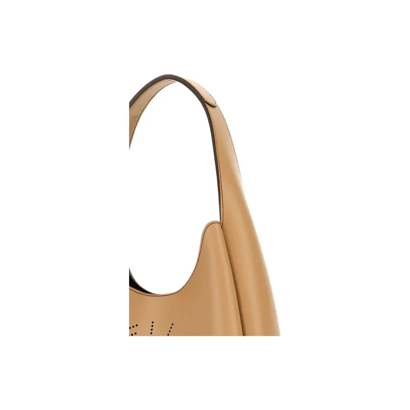 Stella McCartney PU Polyurethane Hobo Bag Handbag Shoulder Bag Small Size Women's Brown-3