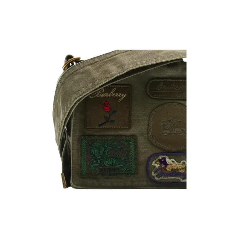 Burberry Trench Cotton Crossbody Bag, Shoulder Bag Men's Army Green-3