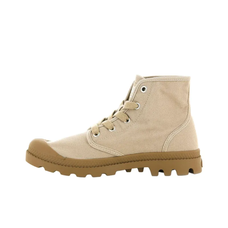Palladium Pampa Anti Slip Wear Resistant Mid Top Canvas Shoes Women's Brown-1