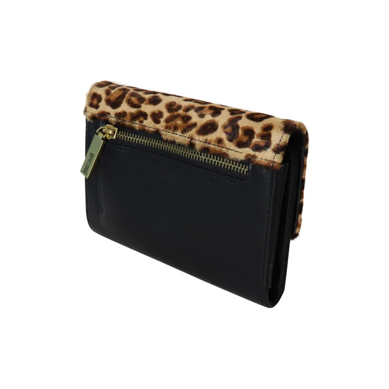 Just Cavalli Leather One Shoulder Wallet Women's Black-2