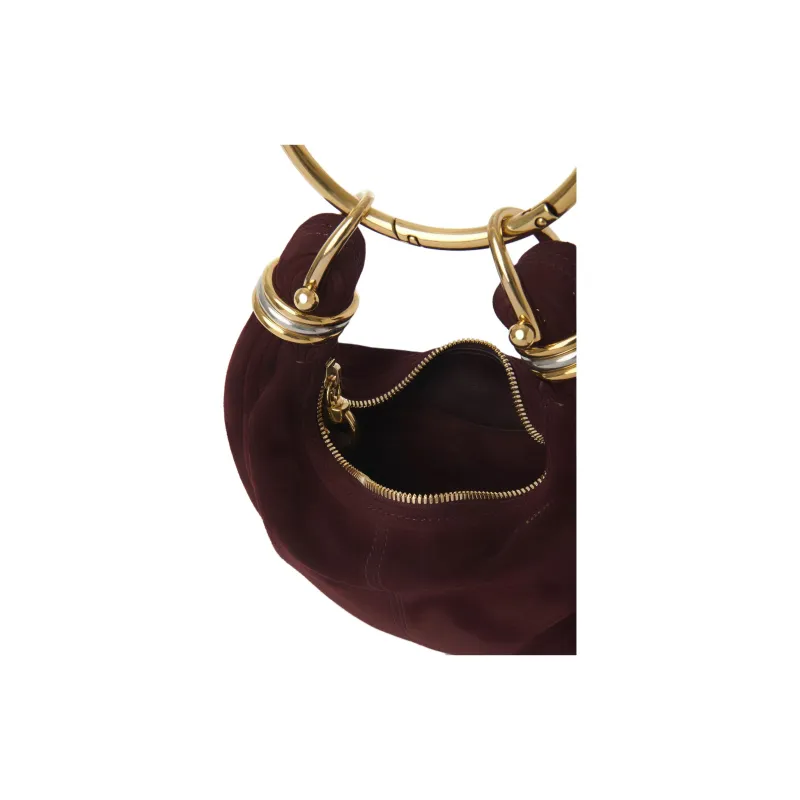 Chloe Lambskin Shoulder Bag, Crossbody Bag, Handbag Mini Women's Deep Red-4