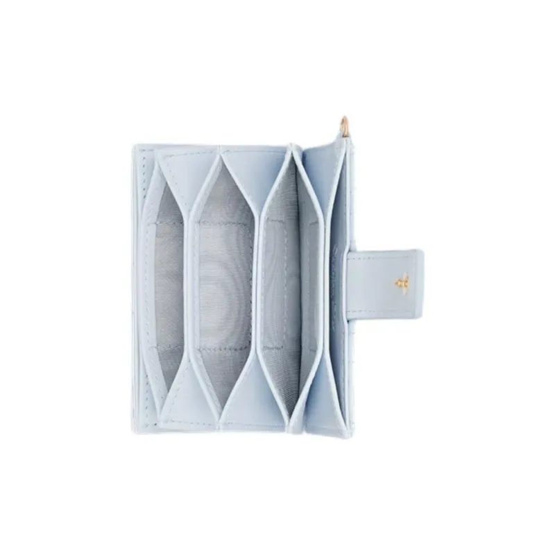 DIOR Lady Dior Calfskin Card Holder Women's Blue-3