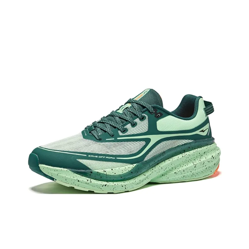 Erke Vertical And Horizontal 1.0 Cushioning Wear-Resistant Rebound Low-Top Trail Running Running Shoes Men's Green-2