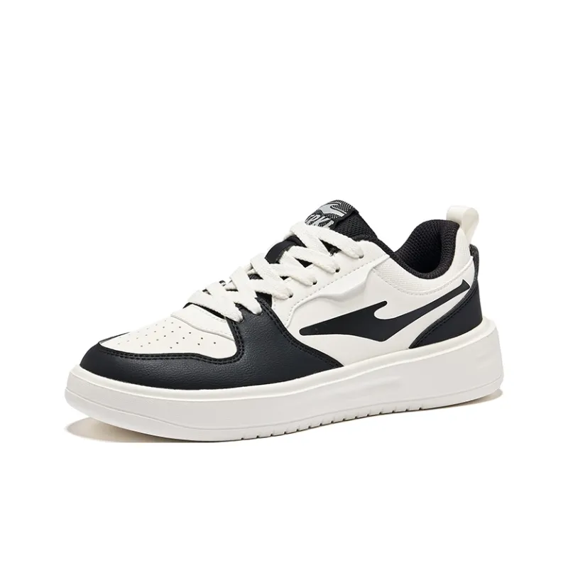 Erke Anti-Slip Wear-Resistant Low-Top Skateboard Shoes Women's Microcrystal White/Jet Black-2