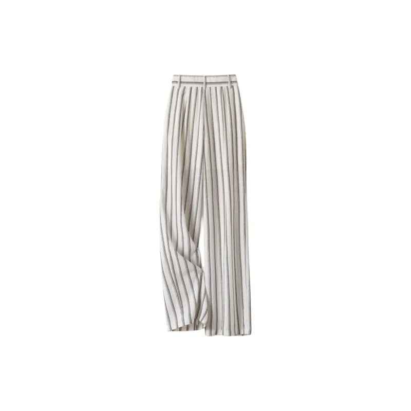 IHIMI Casual Pants Women's White Stripes-2
