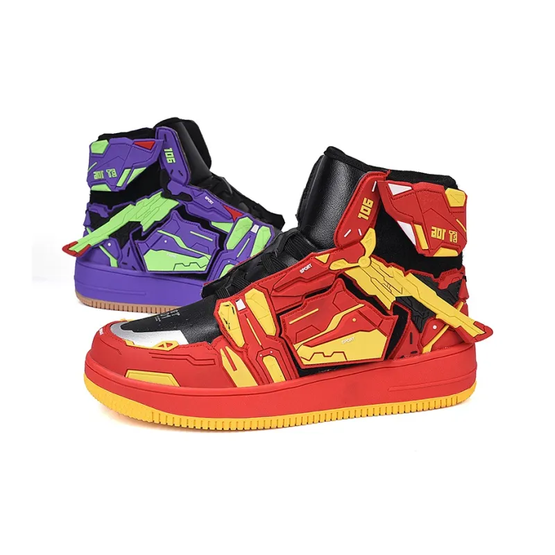 HERR TIGER Slip-Resistant Breathable High-Top Skateboard Shoes Unisex-21