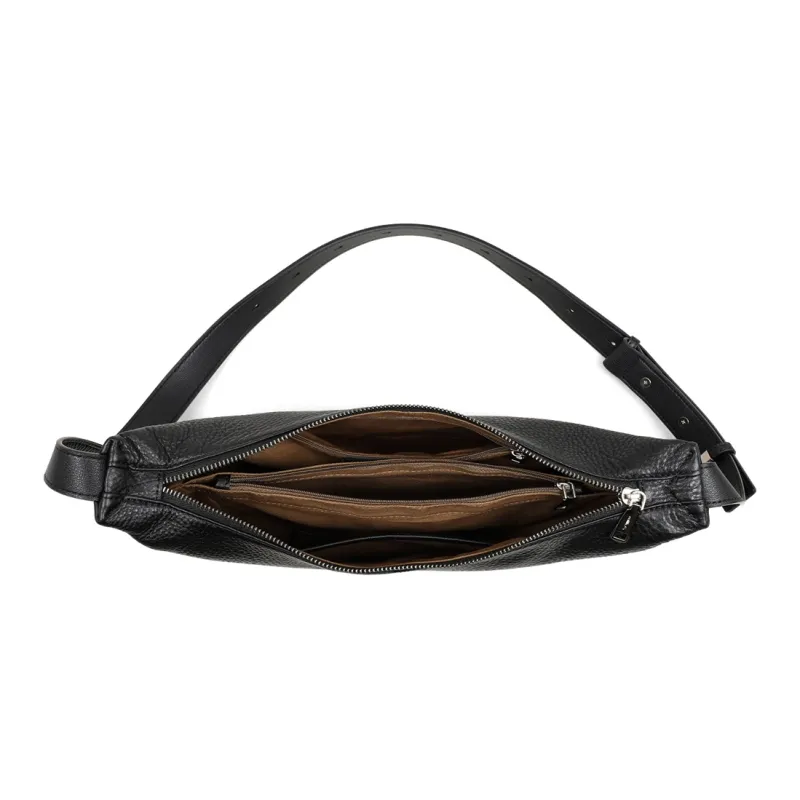 MILLIE'S Cow Leather Armpit Shoulder Dumpling Bag Crossbody Bag Regular Women's Black/Coffee-5