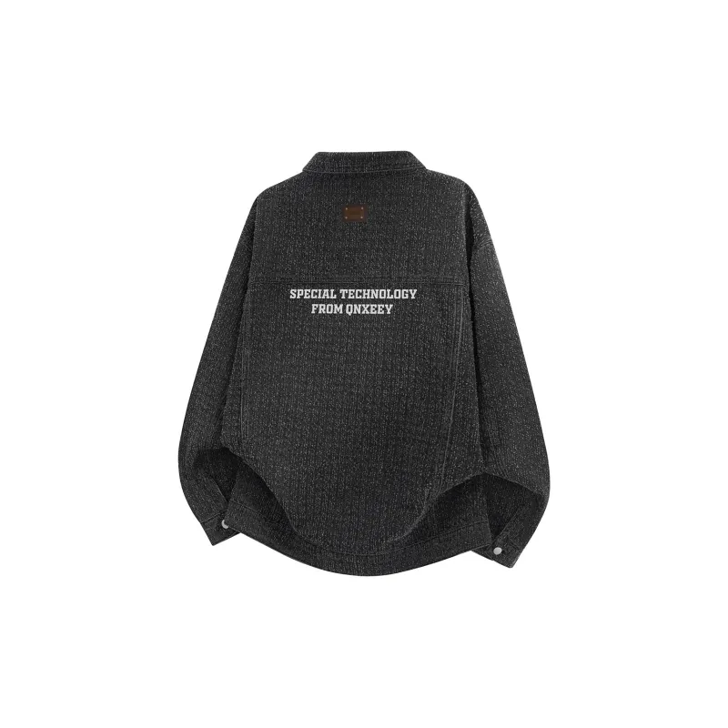 Qnxeey Jackets Coats Unisex Black-1