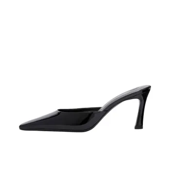 The Attico Closed Toe Slippers 7.5cm Women's Black