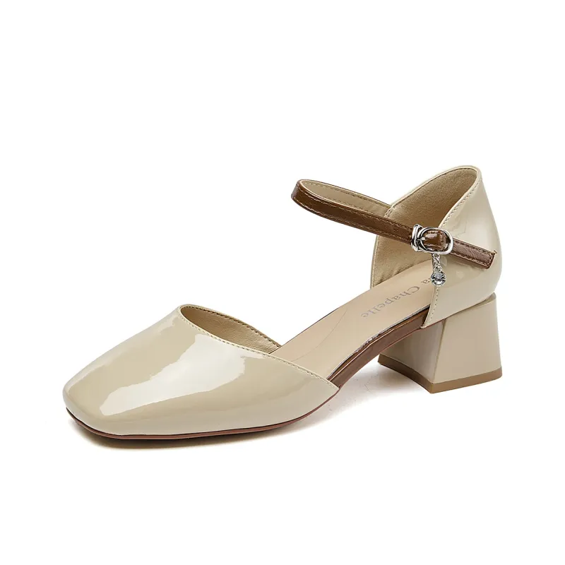 La Chapelle Chunky Heel High Heels 5cm Women's-7