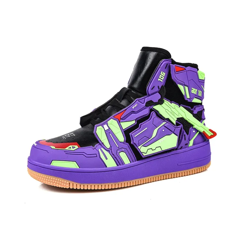 HERR TIGER Slip-Resistant Breathable High-Top Skateboard Shoes Unisex-6