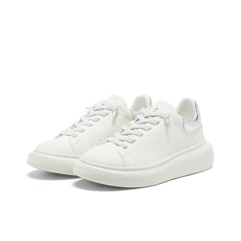 Walk More Sand Feel Shoes Cushioning Slip Resistant Breathable Support Rebound Low Top Small White Shoes-1