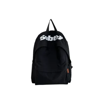 Travel Nylon Backpack Unisex Black/Ecru/Green/Orange/Purple