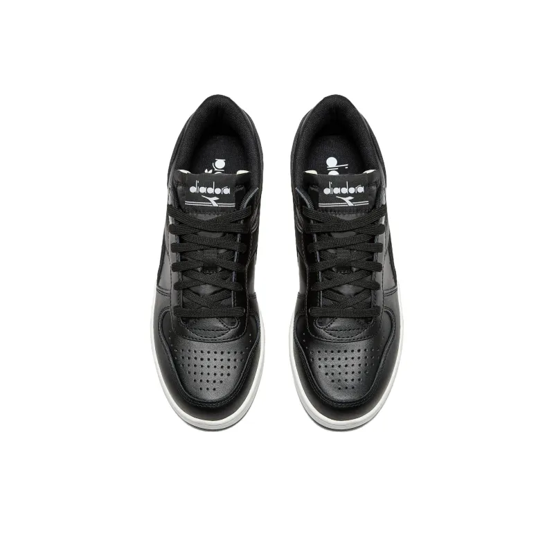 Diadora Magic Basket Anti Slip Wear Resistant Low Top Skateboard Shoes Unisex Black-3