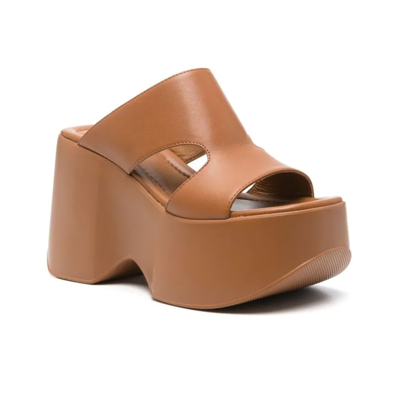 Vic Matie Slide Slippers 10cm Women's Brown-2