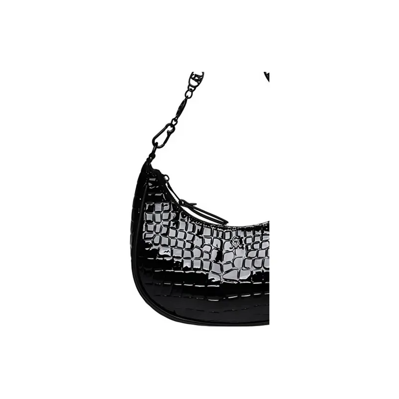 STEVE MADDEN PU Leather Portable Crossbody Bag Shoulder Bag Medium Size Women's Black-4