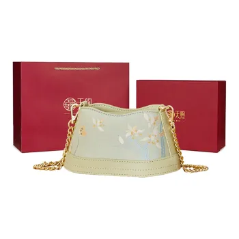Pmsi Mulberry Silk Shoulder Bag, Crossbody Bag Trumpets Women's Lime Fruit Green