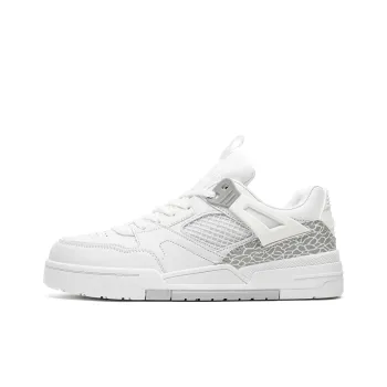 AMICNIEGD Abrasion Resistant Slip Resistant Low Top Skateboard Shoes Unisex White Gray