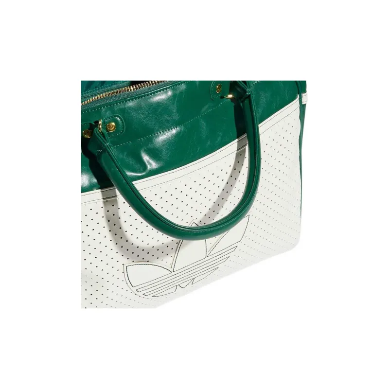 Adidas Polyurethane Bowling Bag, Shoulder Bag, Crossbody Bag, Handbag Unisex Ecru & Preppy Green-3