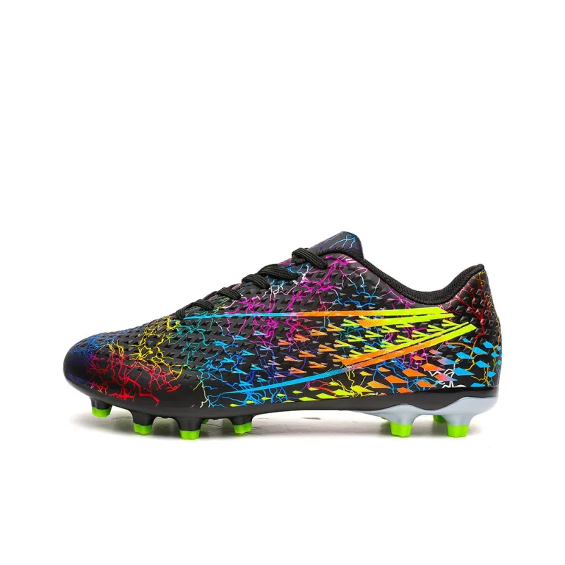 QIUTEXIONG Soccer Shoes Unisex Low Top Black/Aqua/White-0